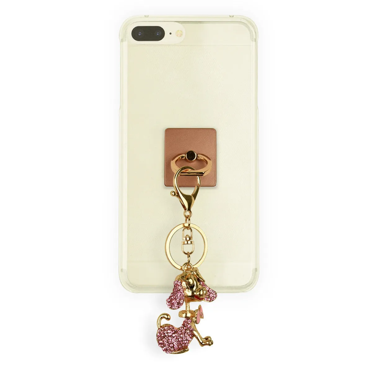 iOrigin Ring Grip/ Kick Stand   Acrylic Diamond Studded Dog Key Chain for Mobile Phones & Tablets