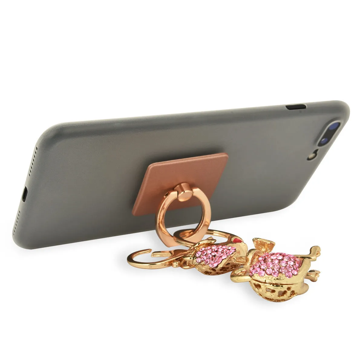 iOrigin Ring Grip/ Kick Stand   Acrylic Diamond Studded Dog Key Chain for Mobile Phones & Tablets