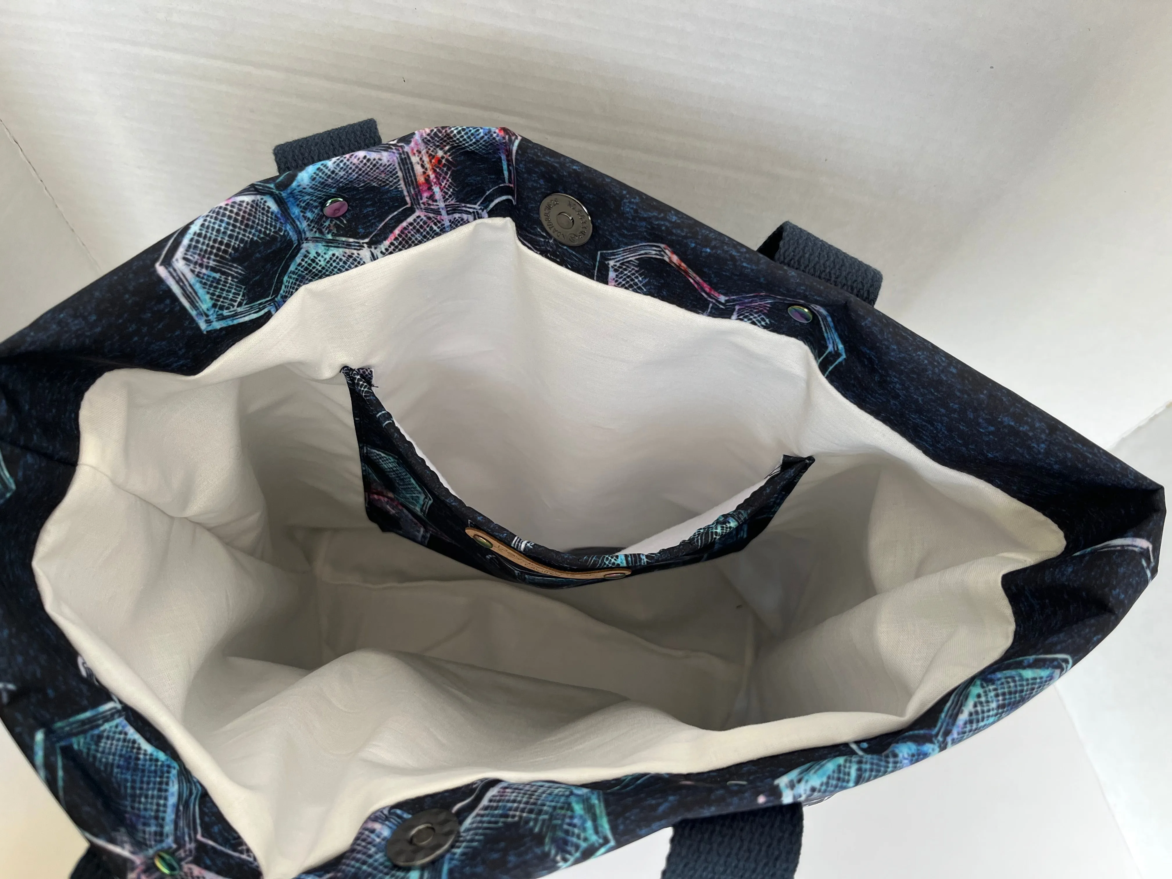 Iridescent Bee Print Water Resistant Tote Bag, Project Bag