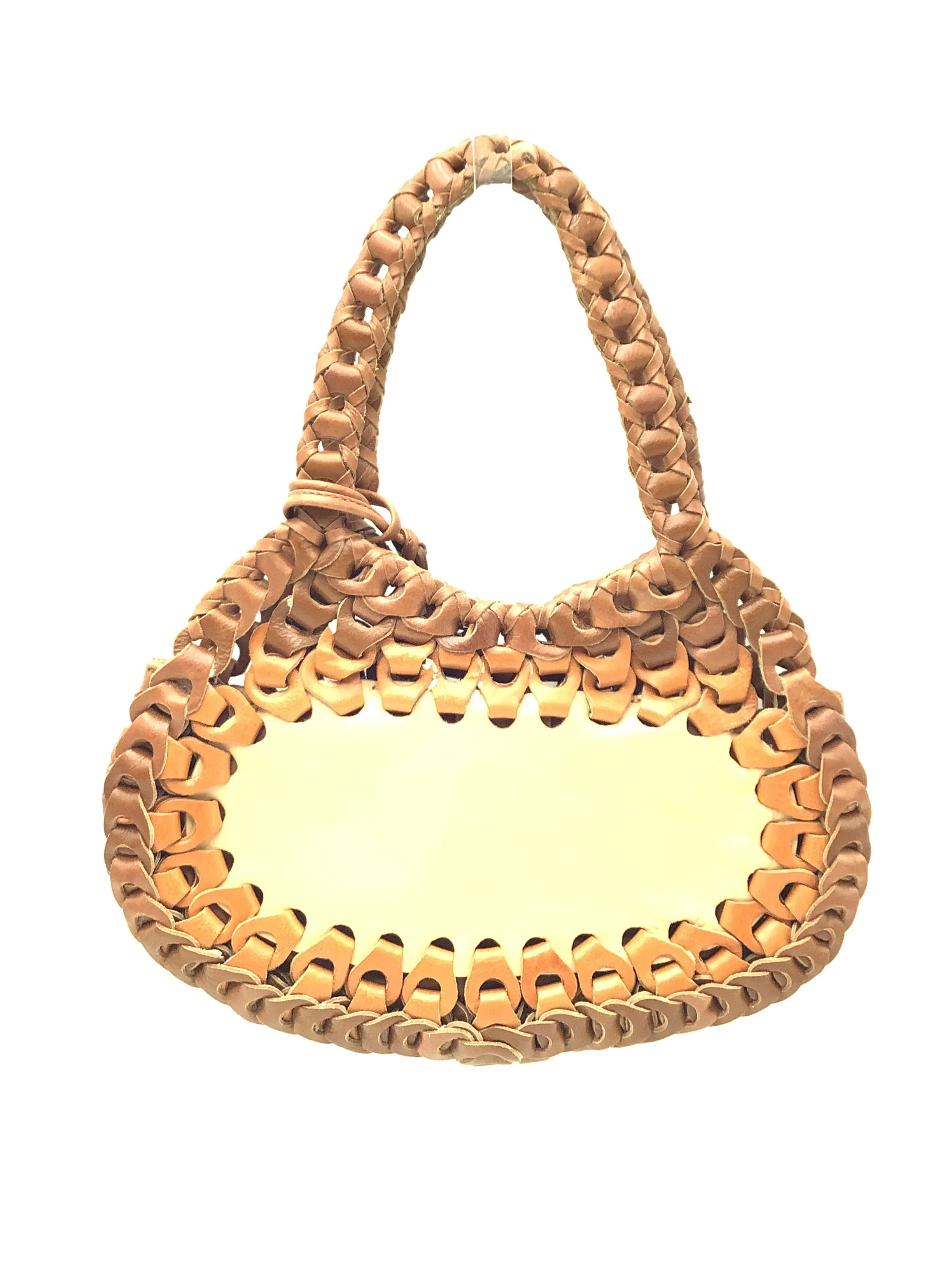 Isabella Fiore Women's Bag Woven Leather Floral Print