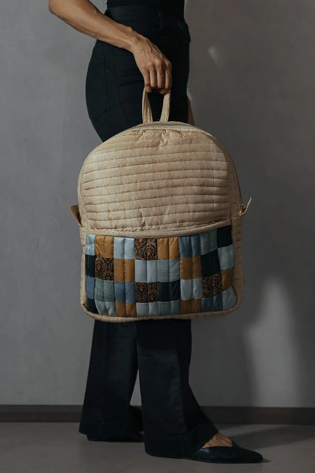 Ivory Silk Godhadi Patchwork Bag
