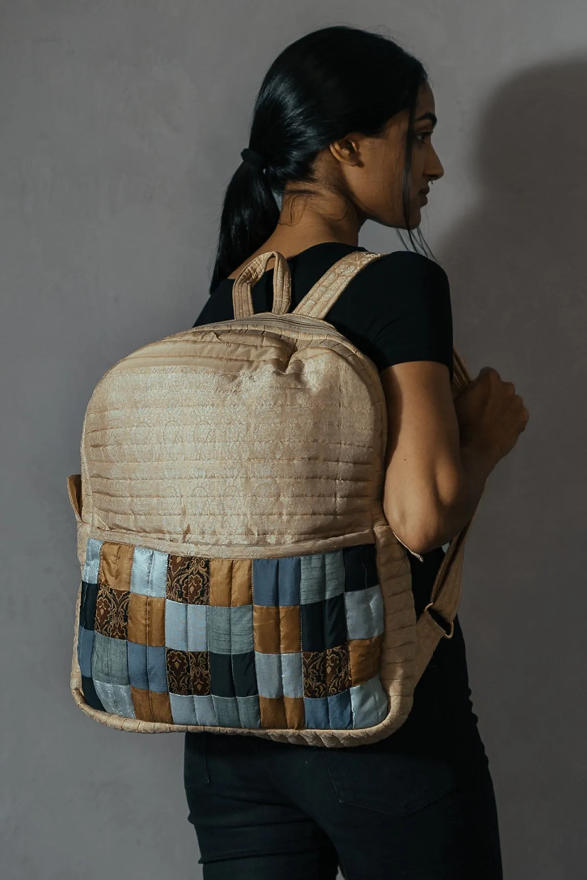 Ivory Silk Godhadi Patchwork Bag