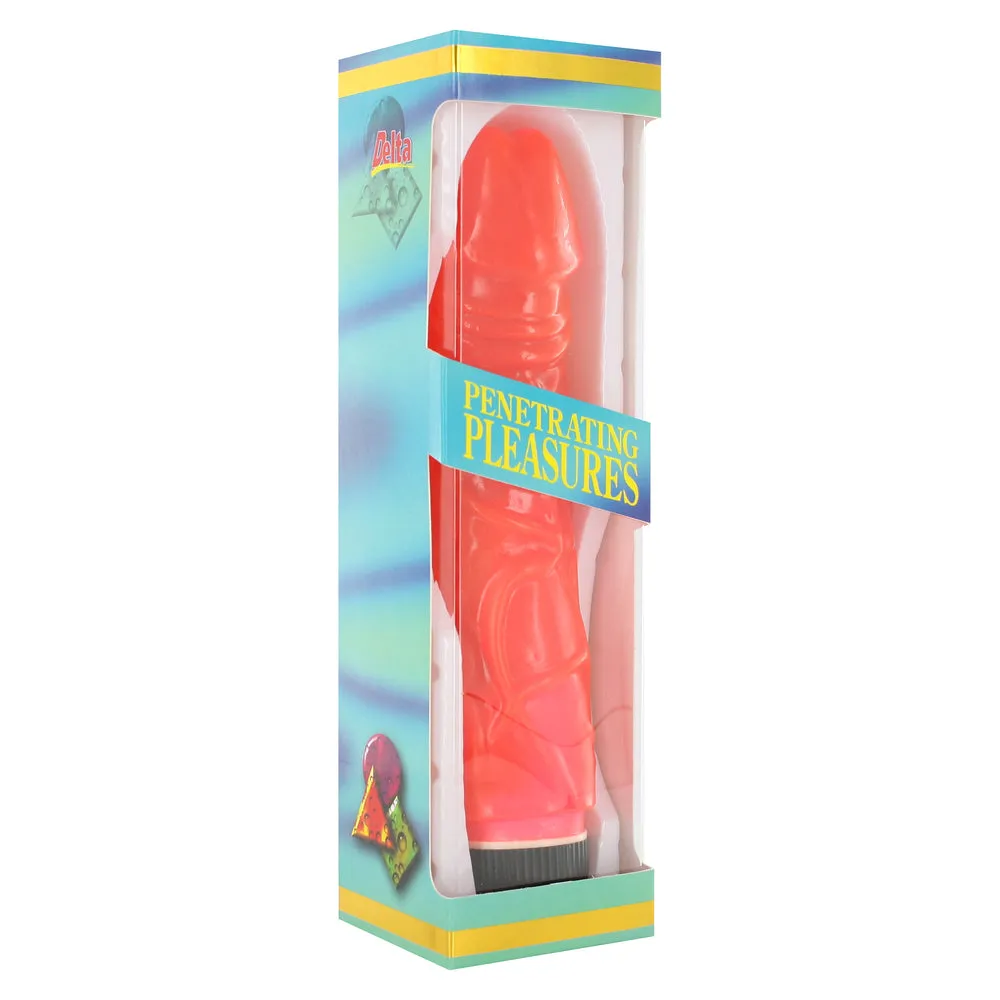 Jelly 8 Inch Dildo Vibrator Glitter Pink