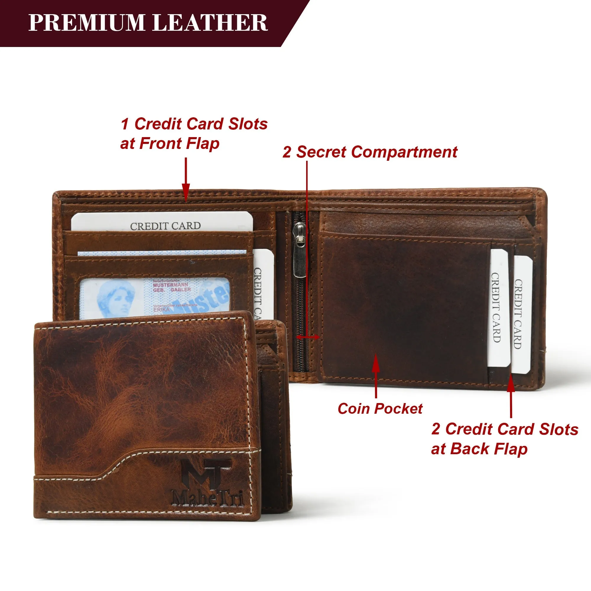 Judson Bi-fold Wallet - Brown