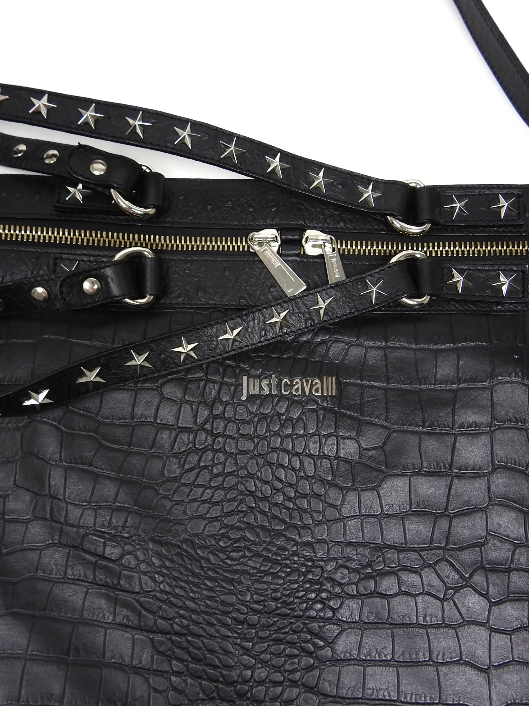 Just Cavalli Croc Embossed Bag