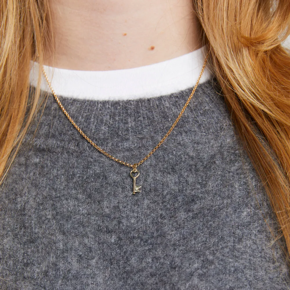 Karen Walker Super Monogram Key Necklace - 9ct Yellow Gold