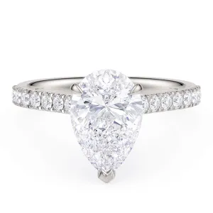 Karly - Pear Diamond Engagement Ring. White Gold & Platinum
