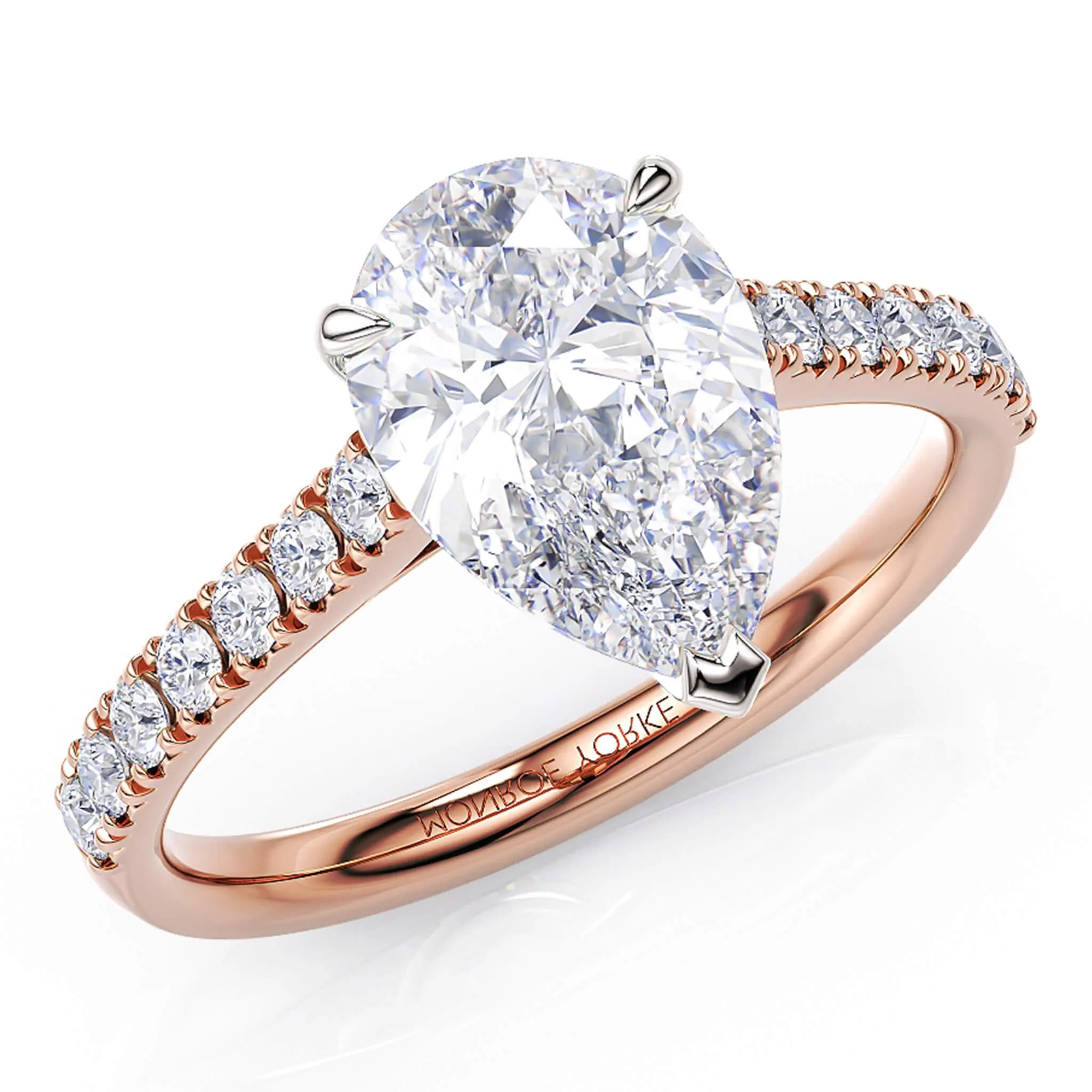 Karly - Pear Diamond Engagement Ring. White Gold & Platinum