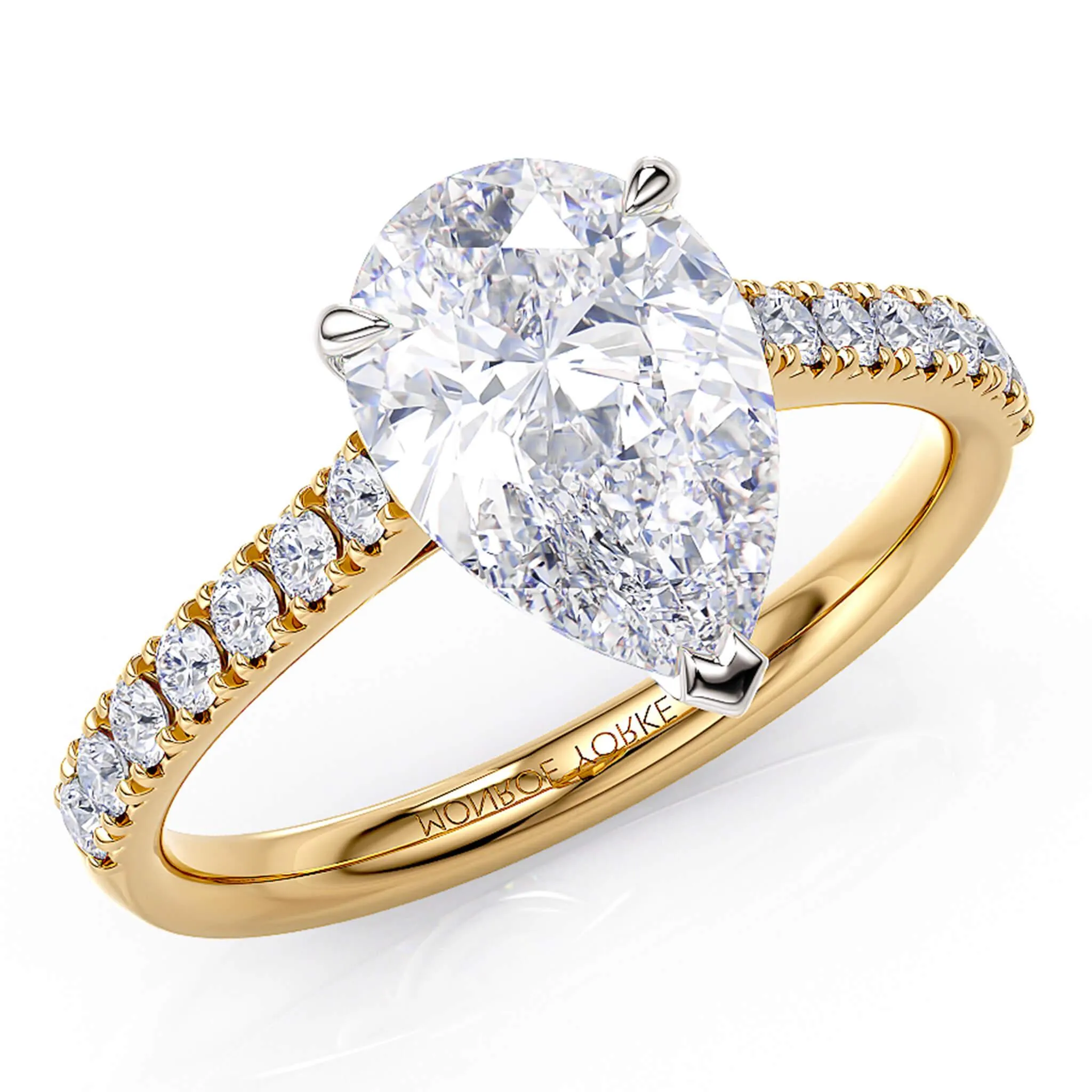 Karly - Pear Diamond Engagement Ring. White Gold & Platinum
