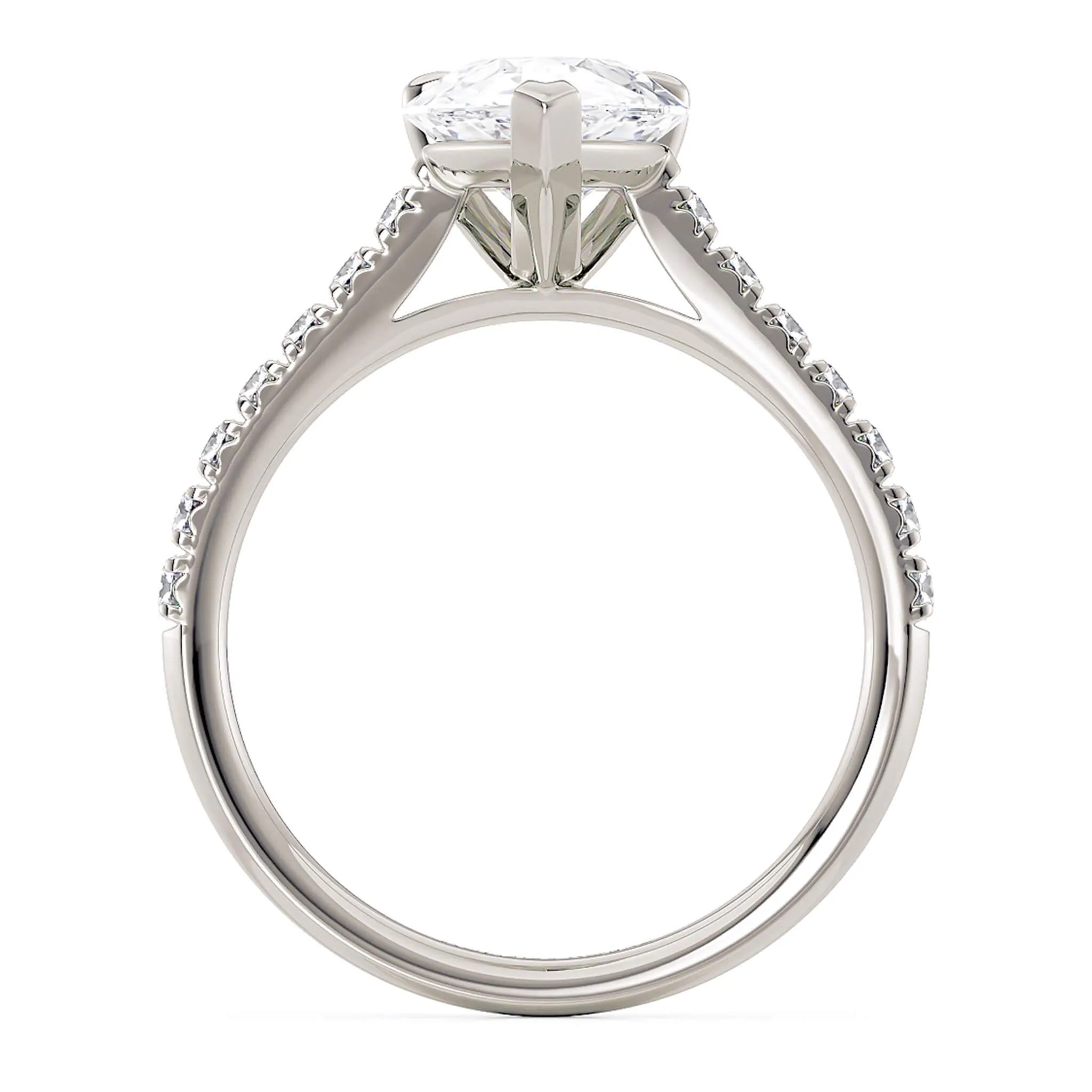 Karly - Pear Diamond Engagement Ring. White Gold & Platinum