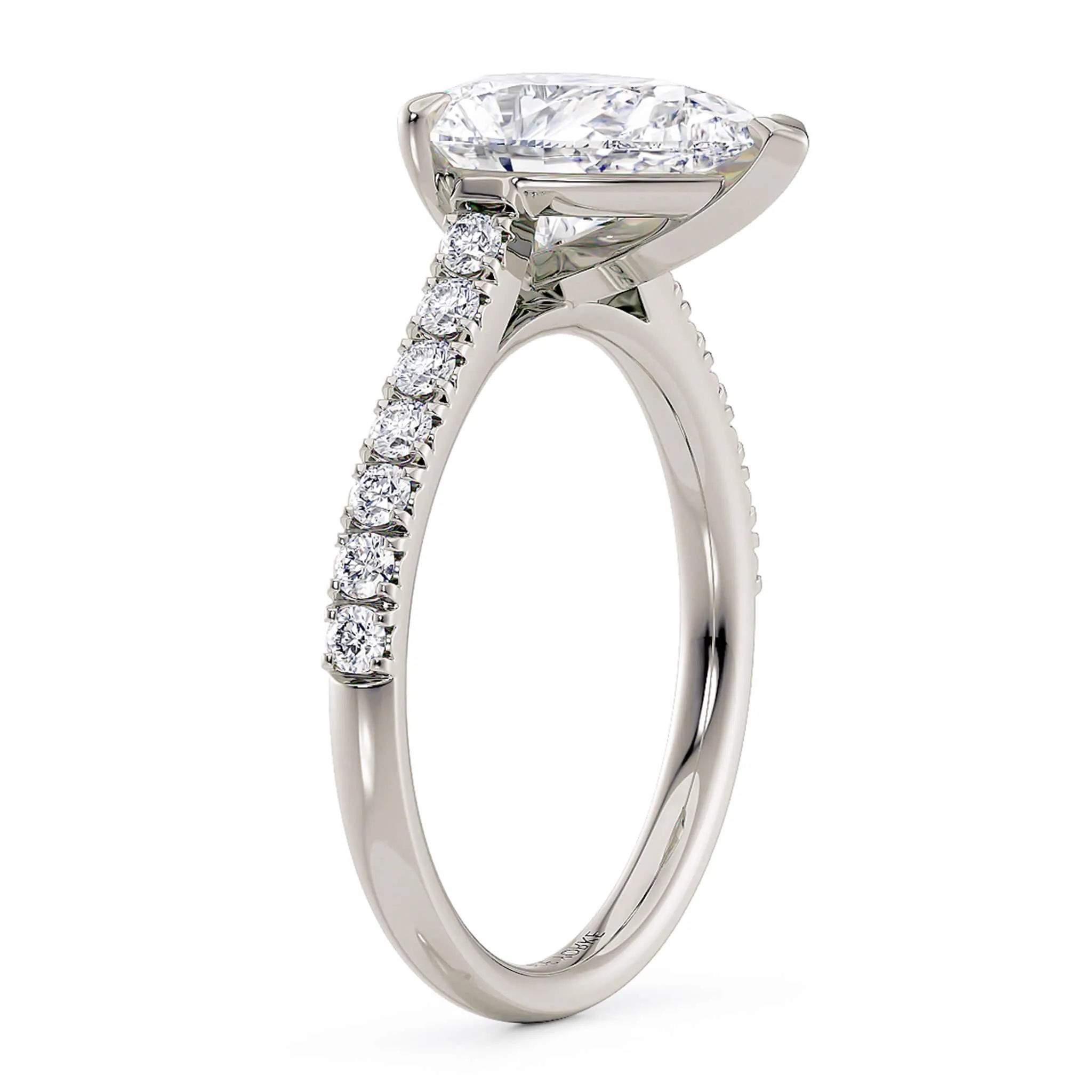 Karly - Pear Diamond Engagement Ring. White Gold & Platinum
