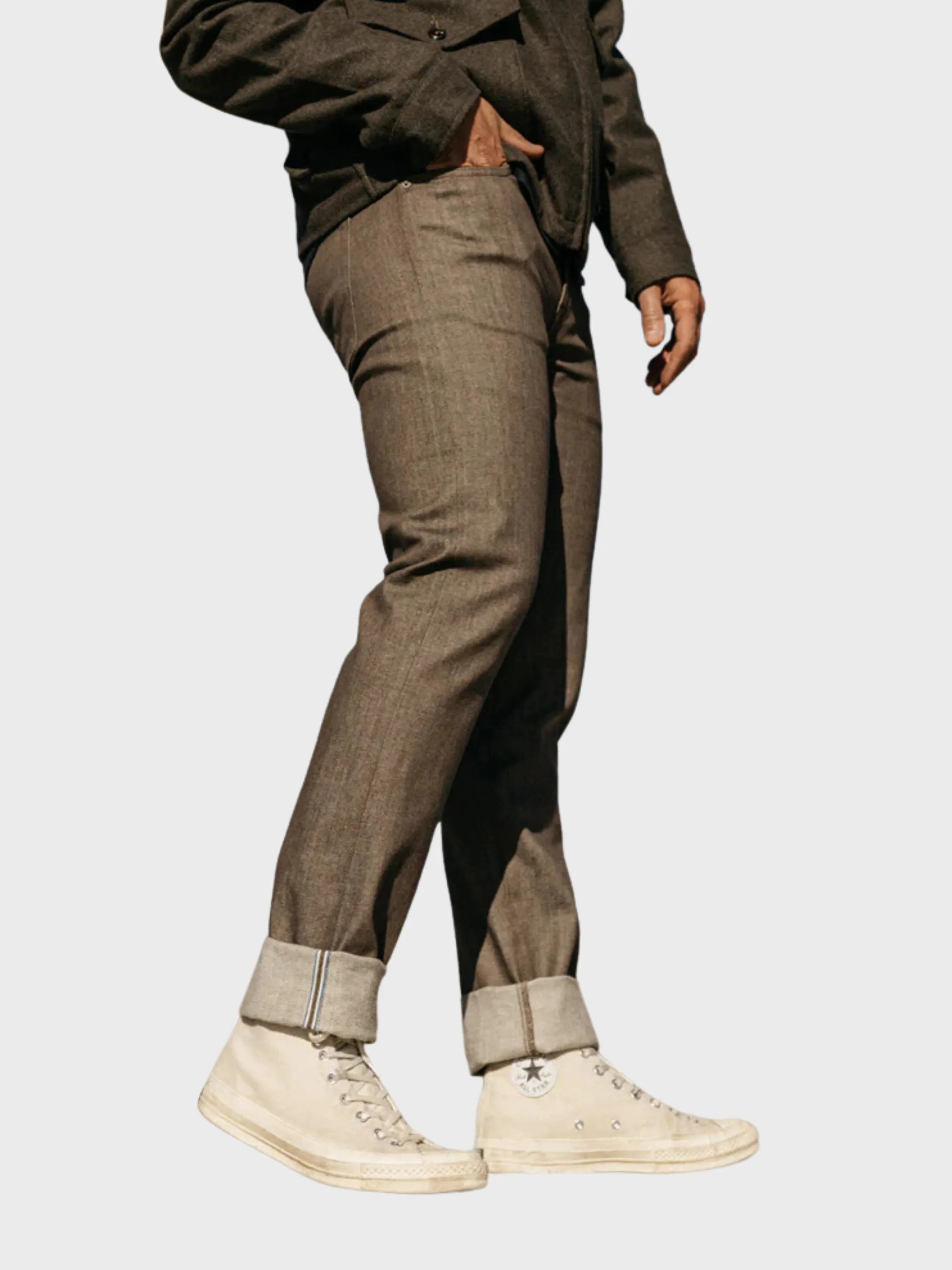 Kato Denim The Pen Slim 10.5 Oz Brown Raw