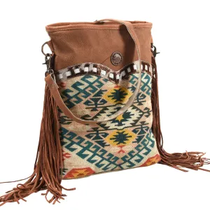 KB361 - KB361-MESSENGER Leather and Upcycled Canvas Ladies Bag Standard - KB361
