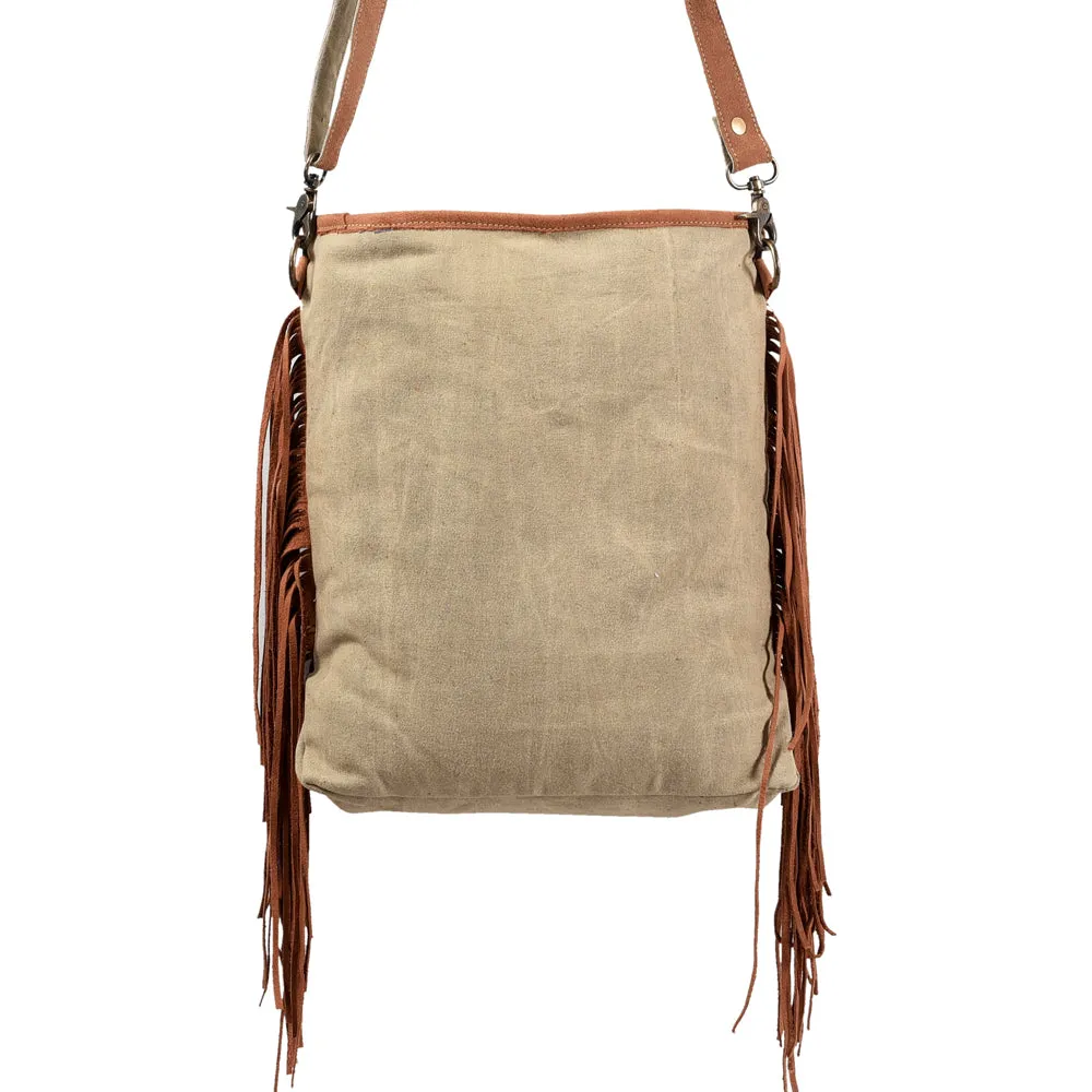 KB361 - KB361-MESSENGER Leather and Upcycled Canvas Ladies Bag Standard - KB361