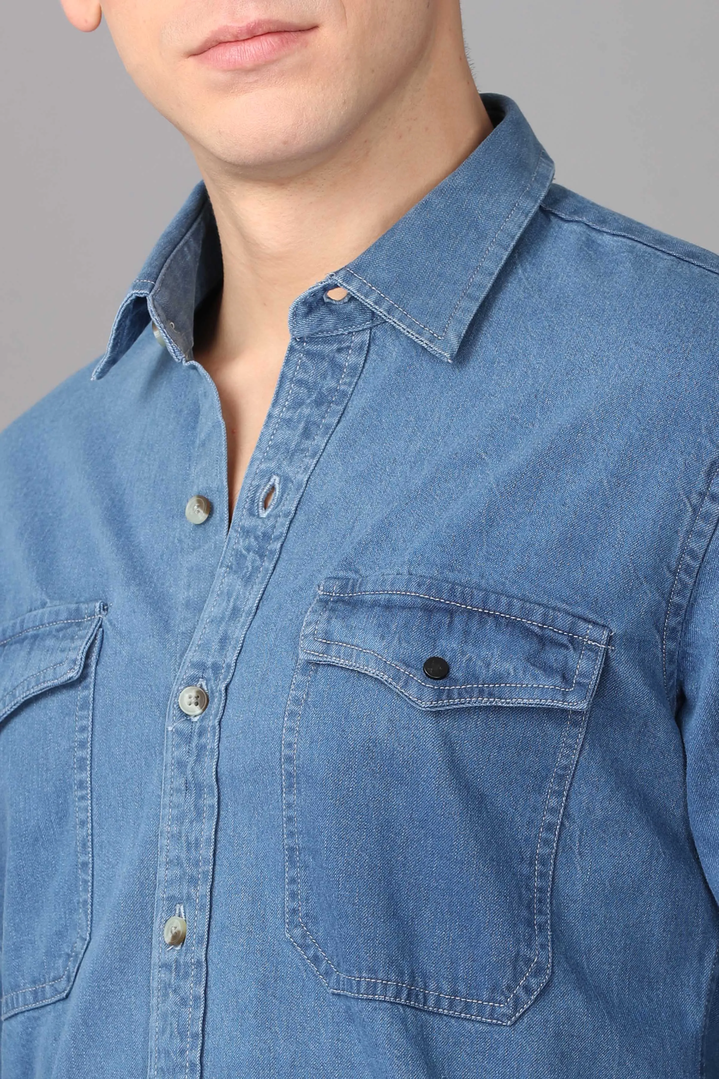 KEF Culture Printed Denim Shirt