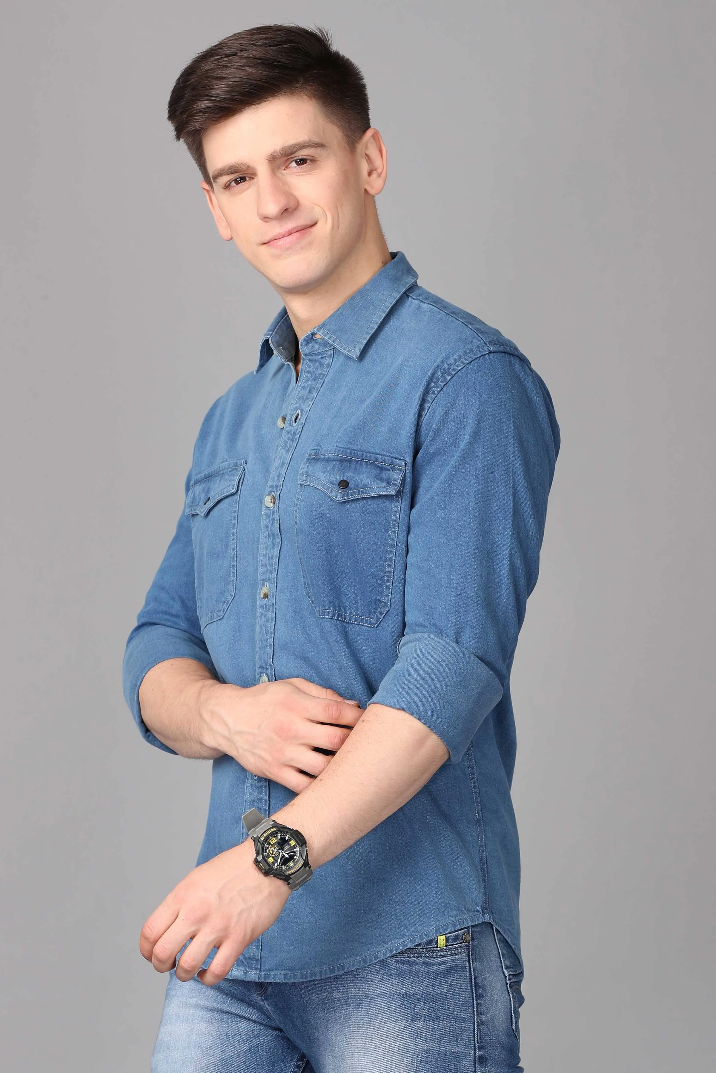 KEF Culture Printed Denim Shirt