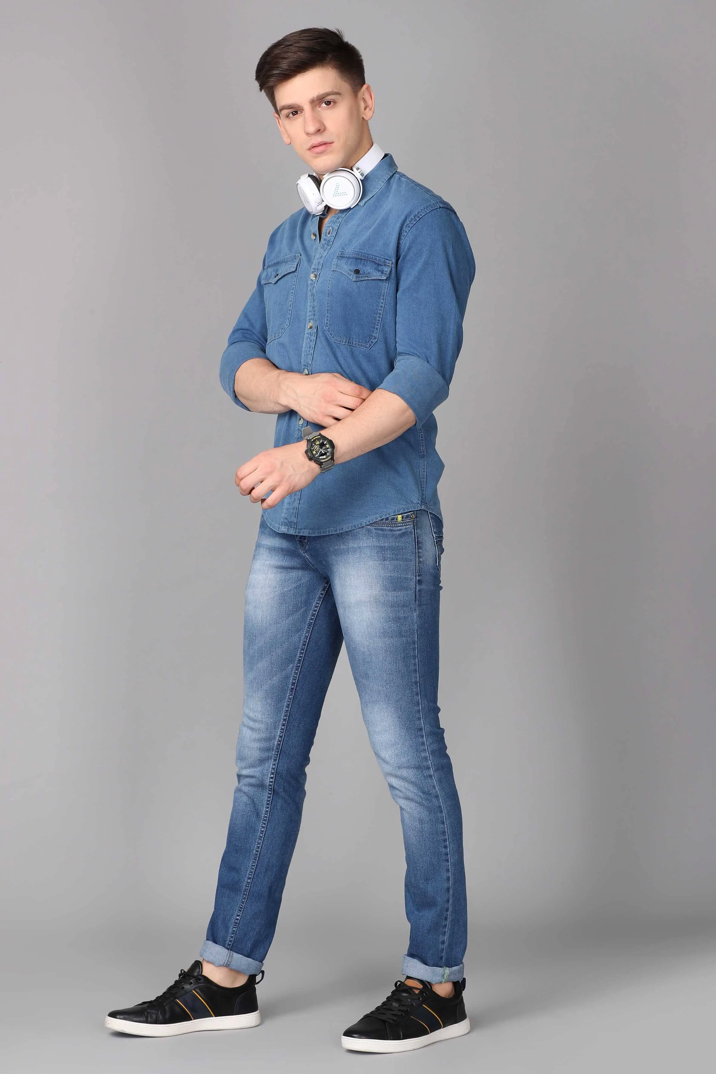 KEF Culture Printed Denim Shirt