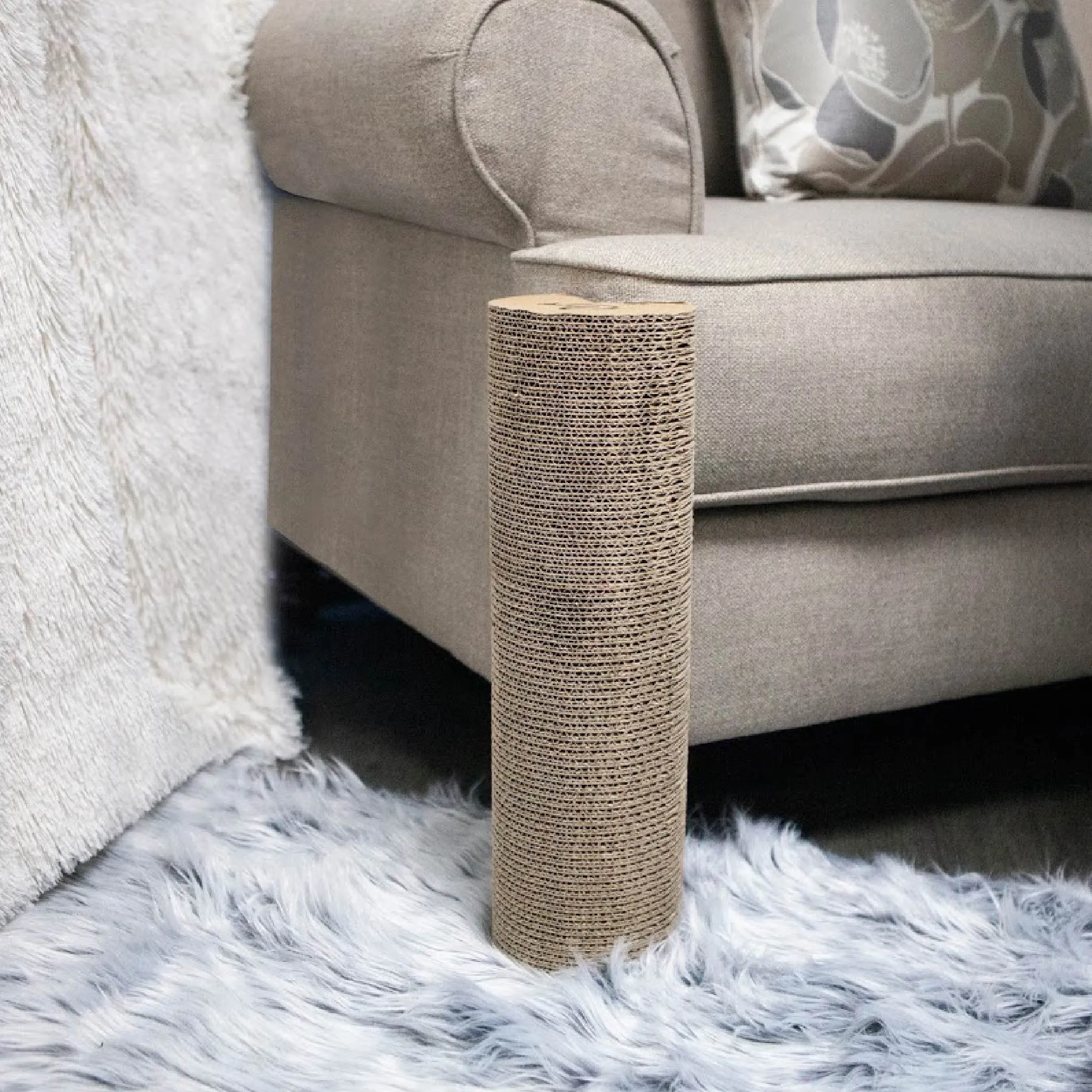 Kitty Corner Cat Scratching Post (2 Pieces): Eco-Friendly, Sustainable, Compostable, Non-Toxic, Double Stick Foam Tape Included, Durable Cardboard, Patented, for Cats