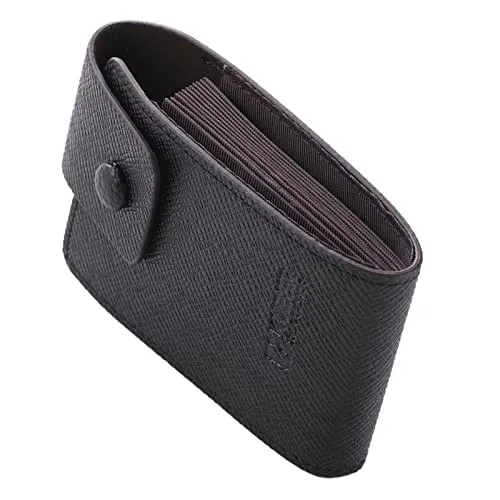 Kuber Industries Card Holder Wallet for Men Women|Debit Credit Card Holder|Wallet for Id, Visiting Card, Buisness Card|Button Closure|Black (Pack of 3)