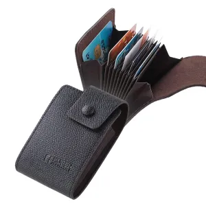 Kuber Industries Card Holder Wallet for Men Women|Debit Credit Card Holder|Wallet for Id, Visiting Card, Buisness Card|Button Closure|Black (Pack of 3)