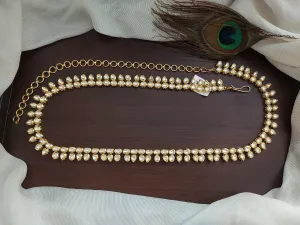 Kundan Meenakari Hip Chain with Oval and Pear-Shaped Stones