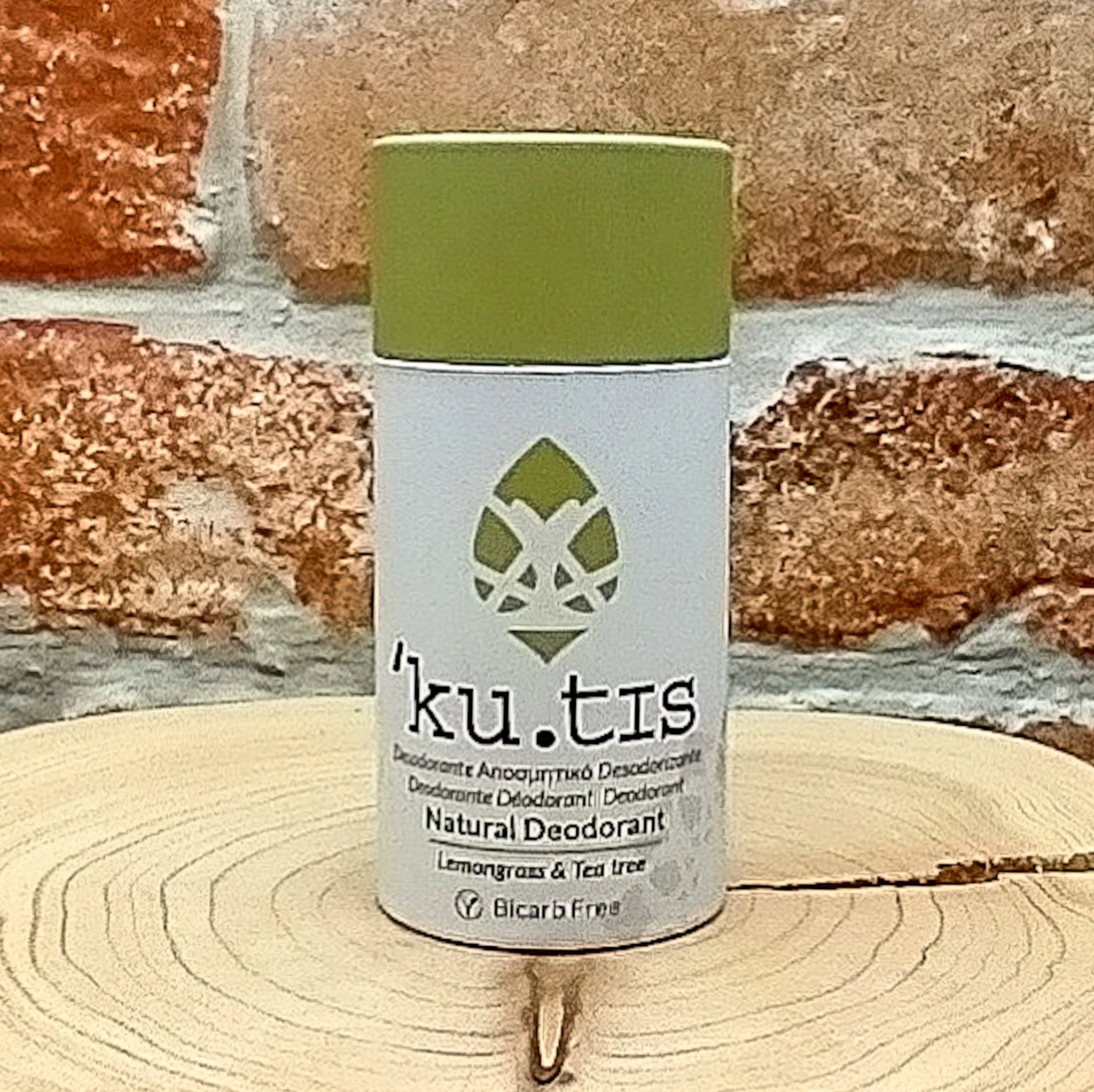 Kutis Natural Vegan Deodorant Stick - Lemongrass & Tea Tree - Bicarb Free