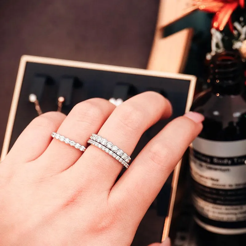 Lab Diamond Stackable Wedding Bands