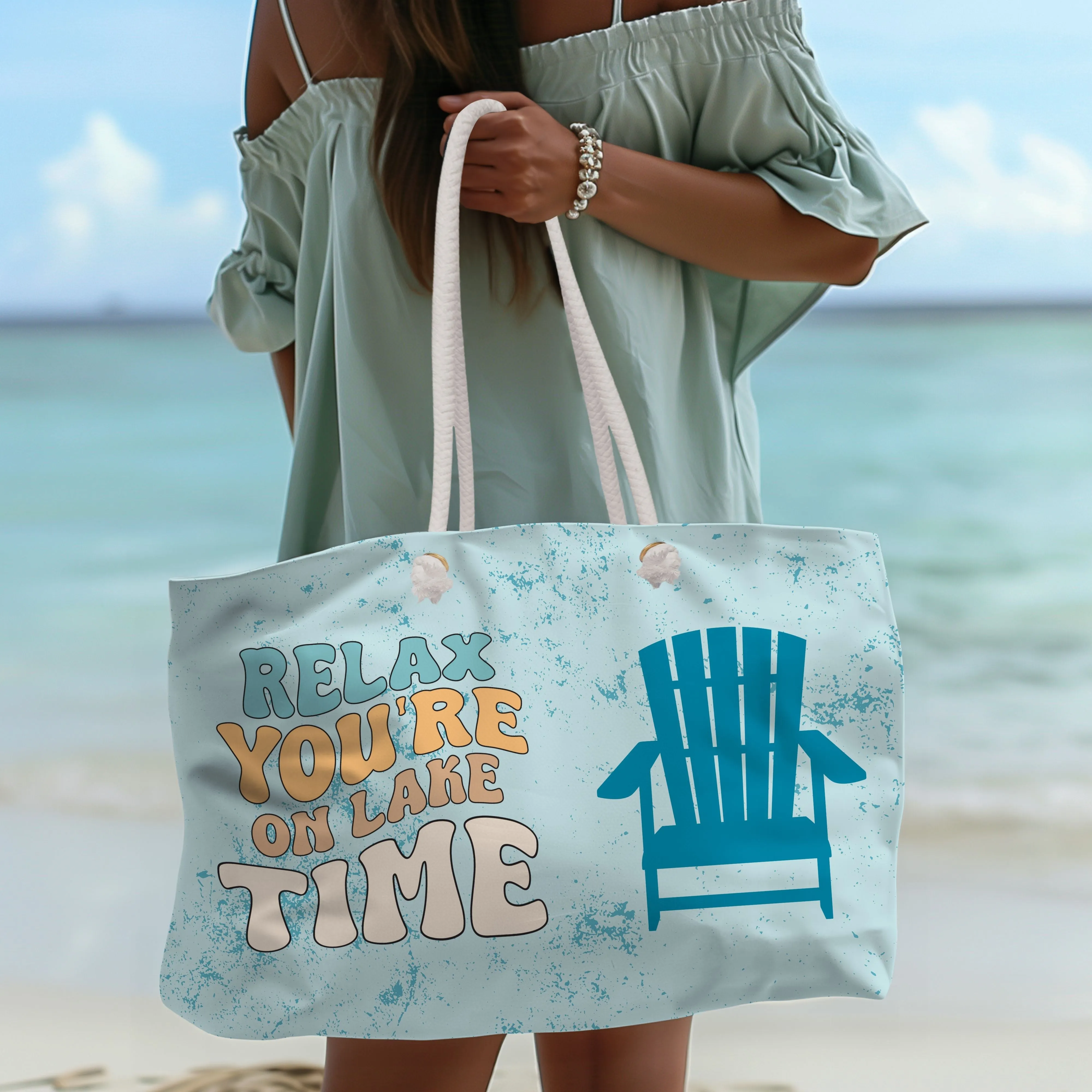 Lake Time Canvas Weekender Tote Bag