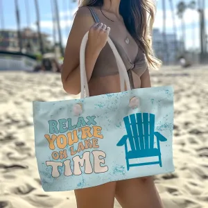 Lake Time Canvas Weekender Tote Bag