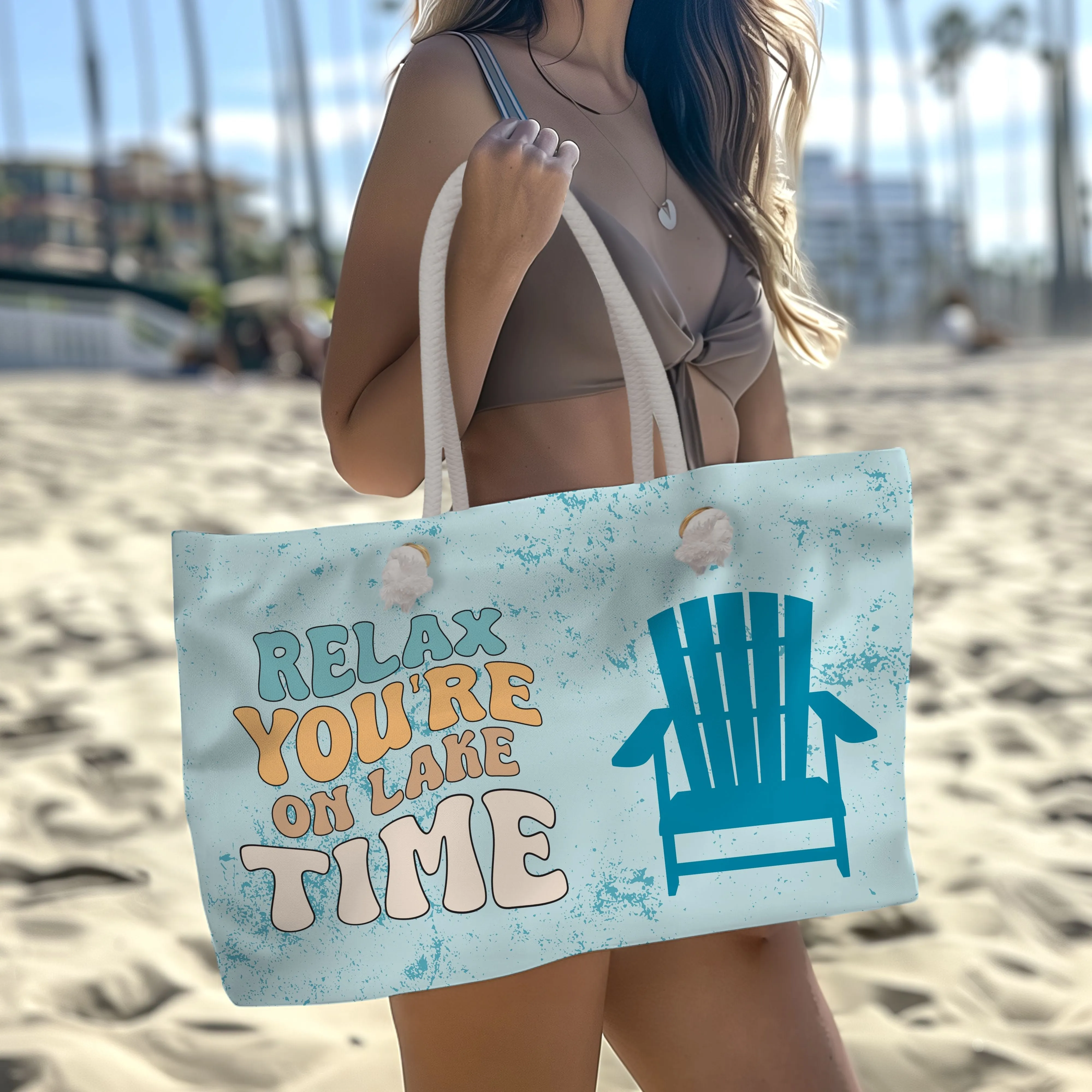 Lake Time Canvas Weekender Tote Bag