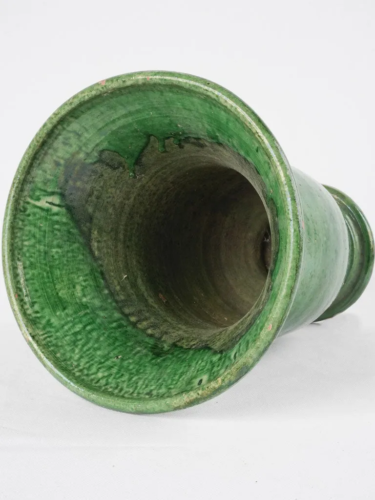 Large antique French vase from Vallauris - green 12½"
