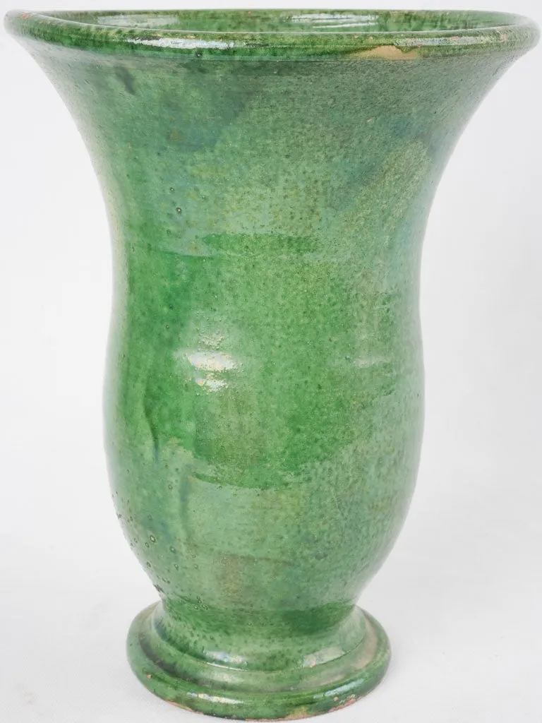 Large antique French vase from Vallauris - green 12½"