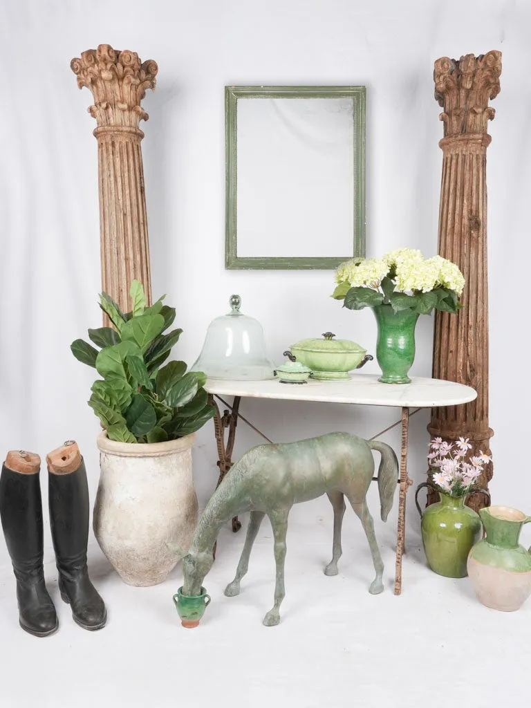 Large antique French vase from Vallauris - green 12½"