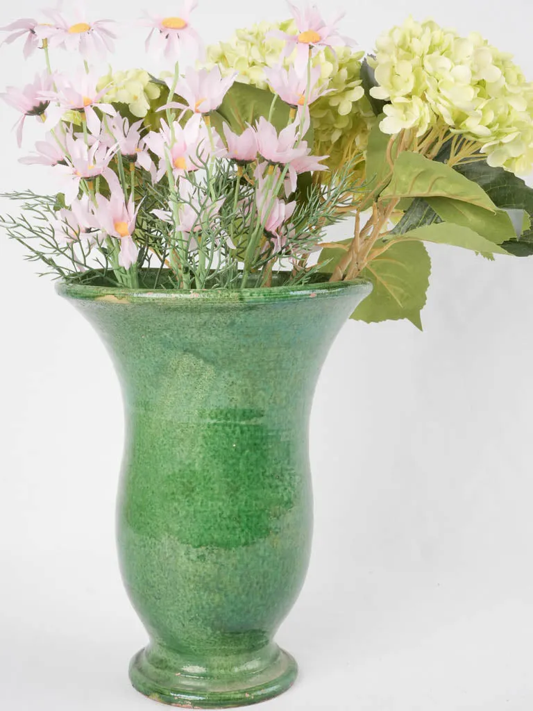 Large antique French vase from Vallauris - green 12½"