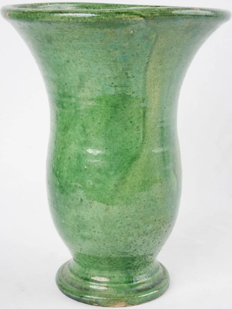 Large antique French vase from Vallauris - green 12½"