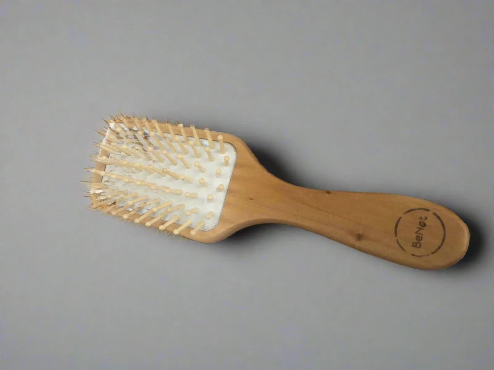 Large Bamboo Hairbrush with Natural Rubber Cushion – Detangling, Anti-Static & Scalp Massage