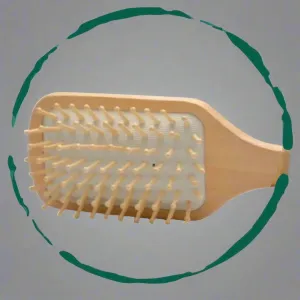 Large Bamboo Hairbrush with Natural Rubber Cushion – Detangling, Anti-Static & Scalp Massage
