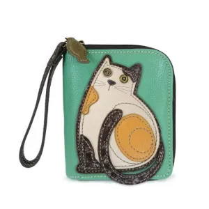 LAZZY CAT - Calico Kitty ZIP AROUND WALLET* by Chala