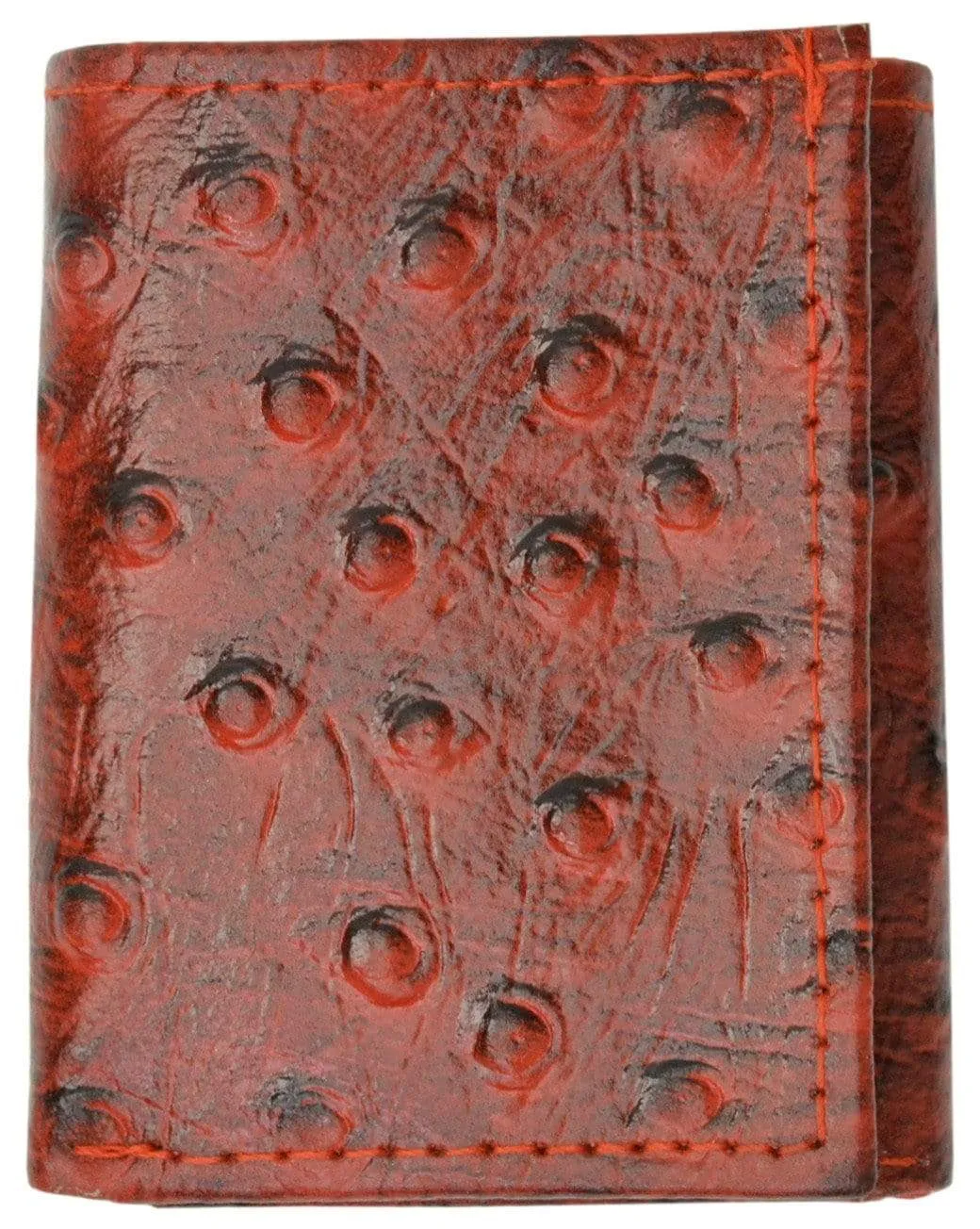 Leather Children Trifold Wallet Kids Ostrich Print 71825 OS