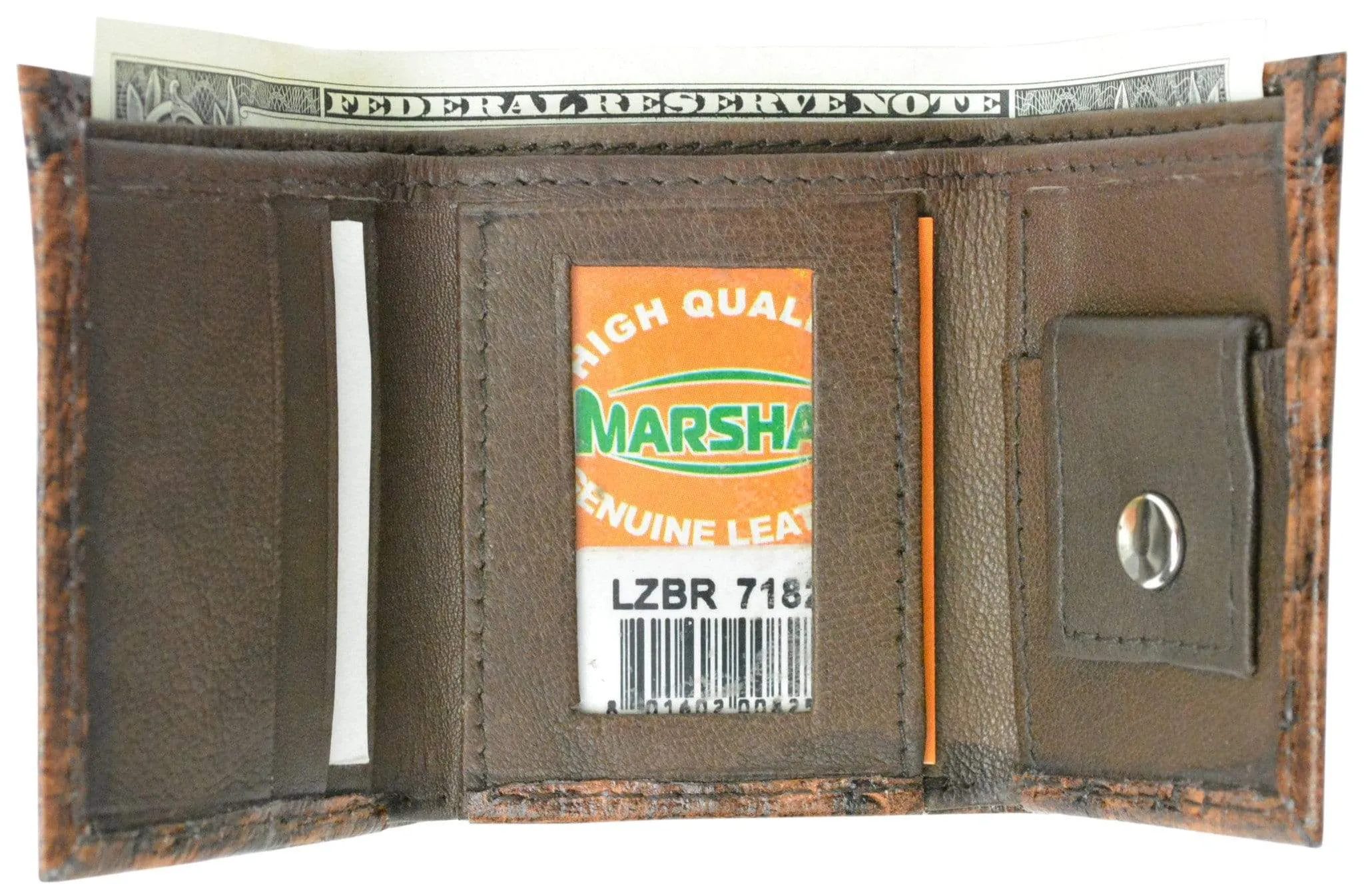Leather Children Trifold Wallet Kids Ostrich Print 71825 OS