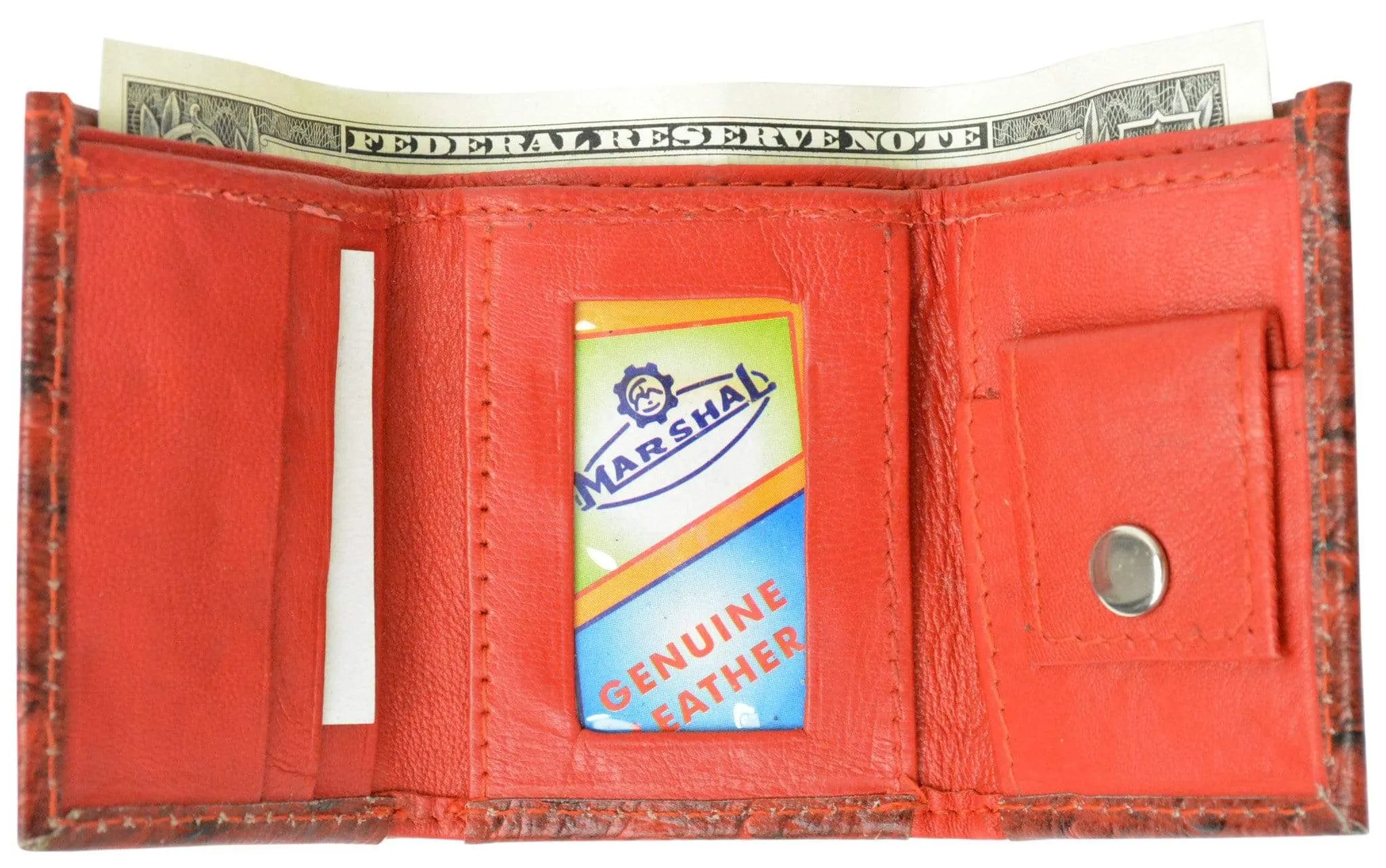 Leather Children Trifold Wallet Kids Ostrich Print 71825 OS