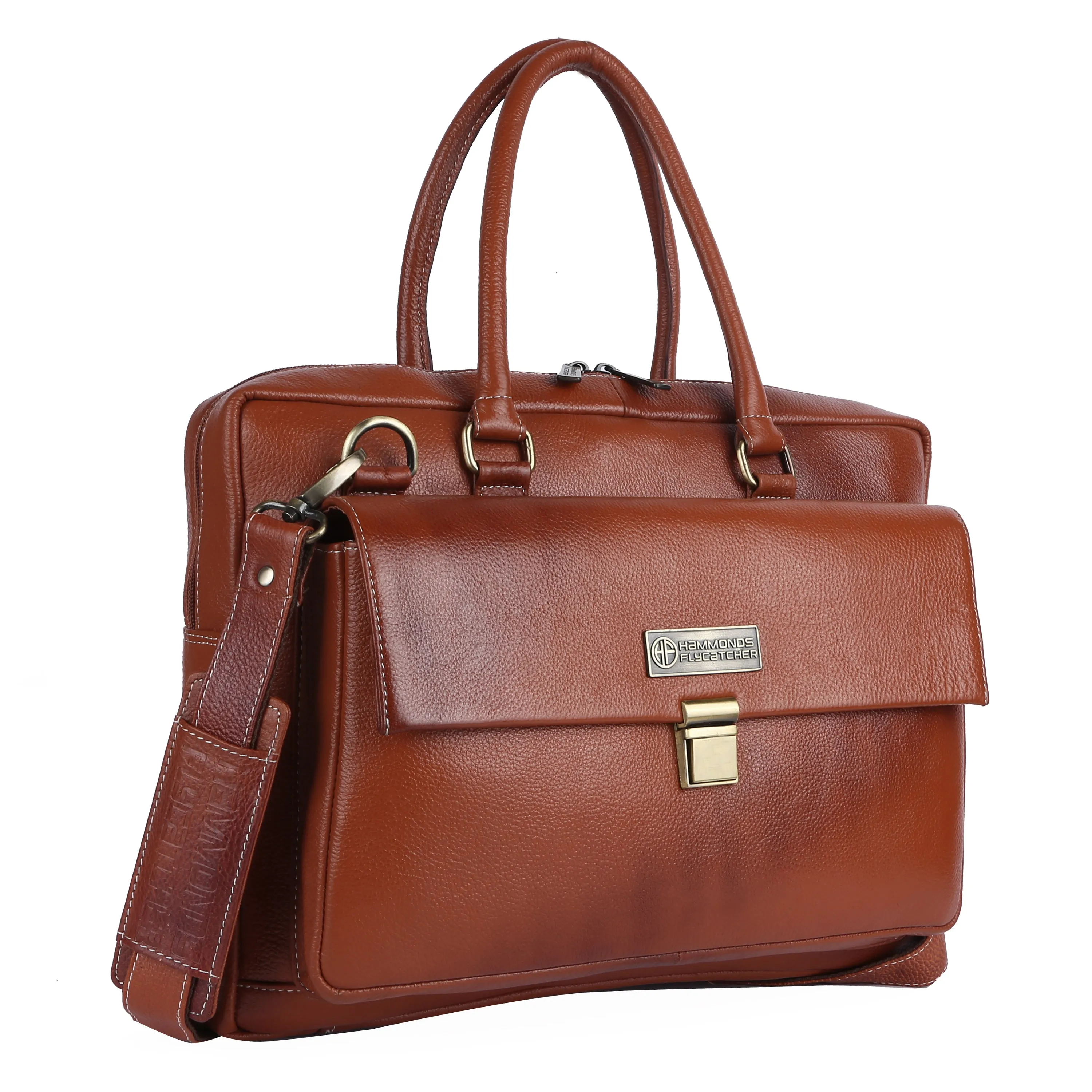 Leather Laptop Messenger Bag For Men  - Fits For 14-16 Inch Laptop - 1 Year Warranty Included