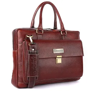 Leather Laptop Messenger Bag For Men  - Fits For 14-16 Inch Laptop - 1 Year Warranty Included