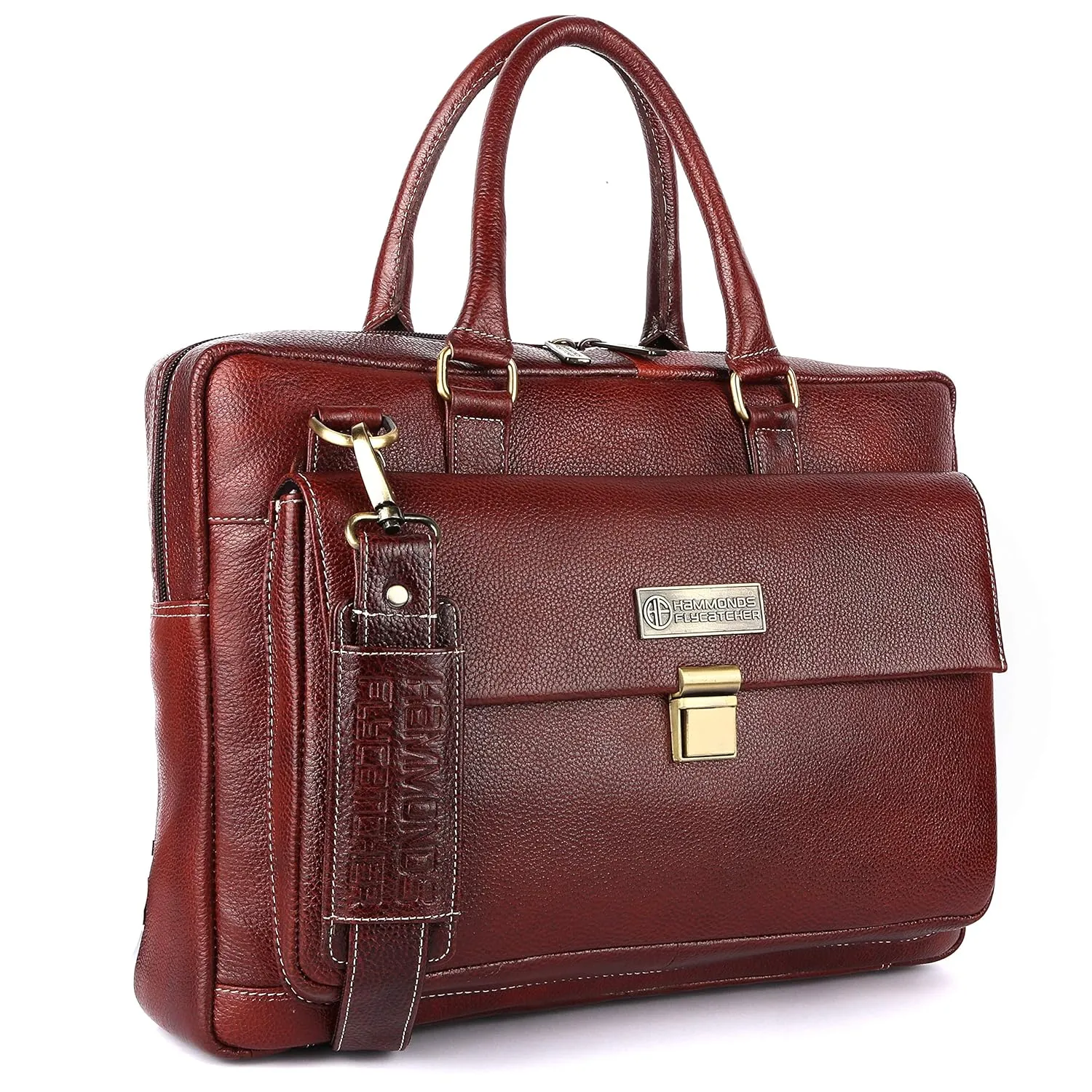 Leather Laptop Messenger Bag For Men  - Fits For 14-16 Inch Laptop - 1 Year Warranty Included