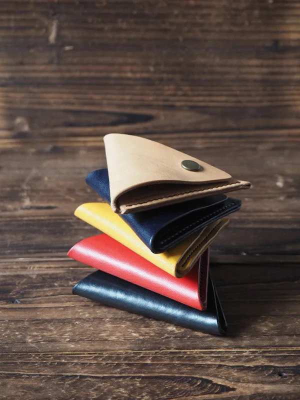 Leather Triangle Coin Purse #Yellow