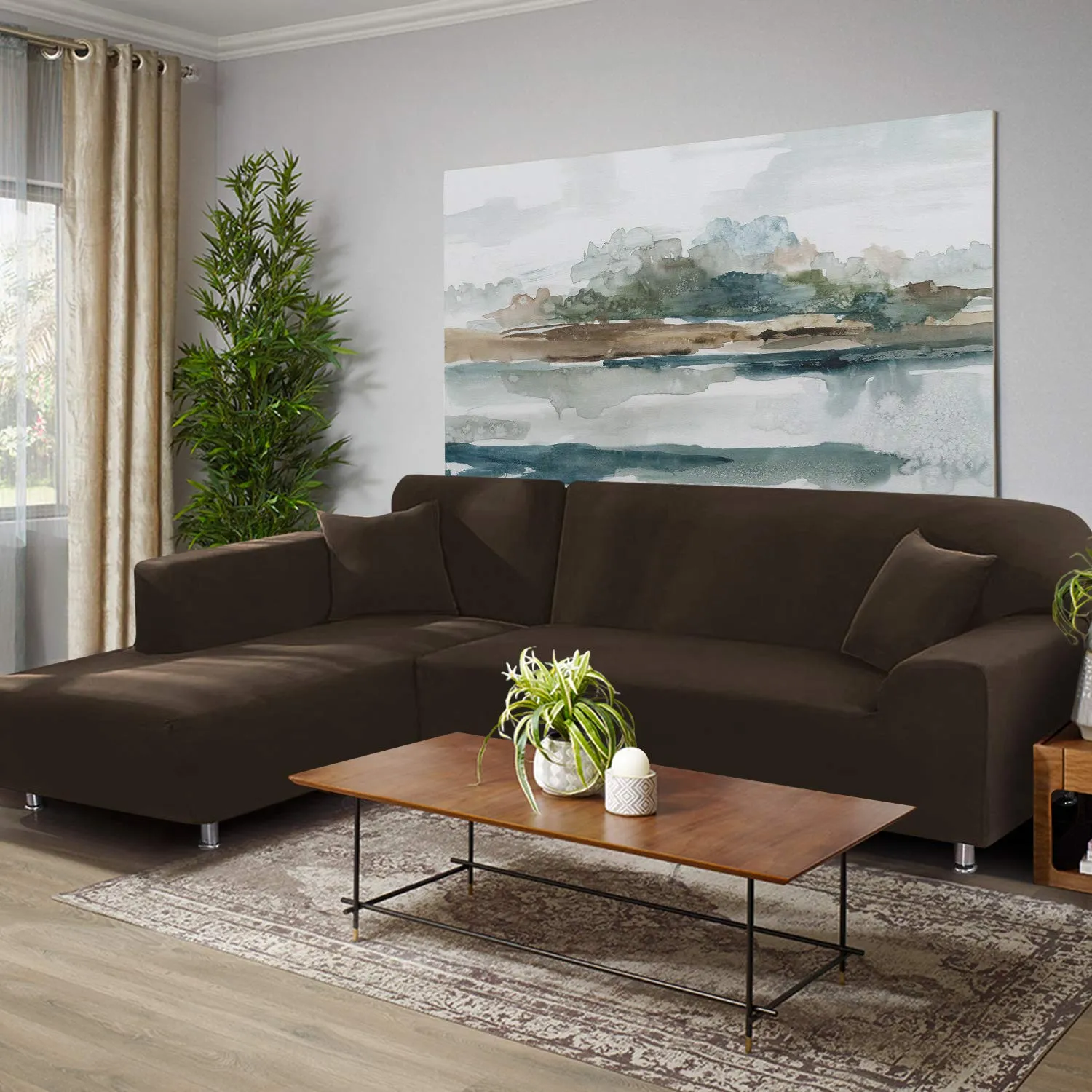 Light Grey L-Shaped Sofa Covers (3 Seater   3 Seater )