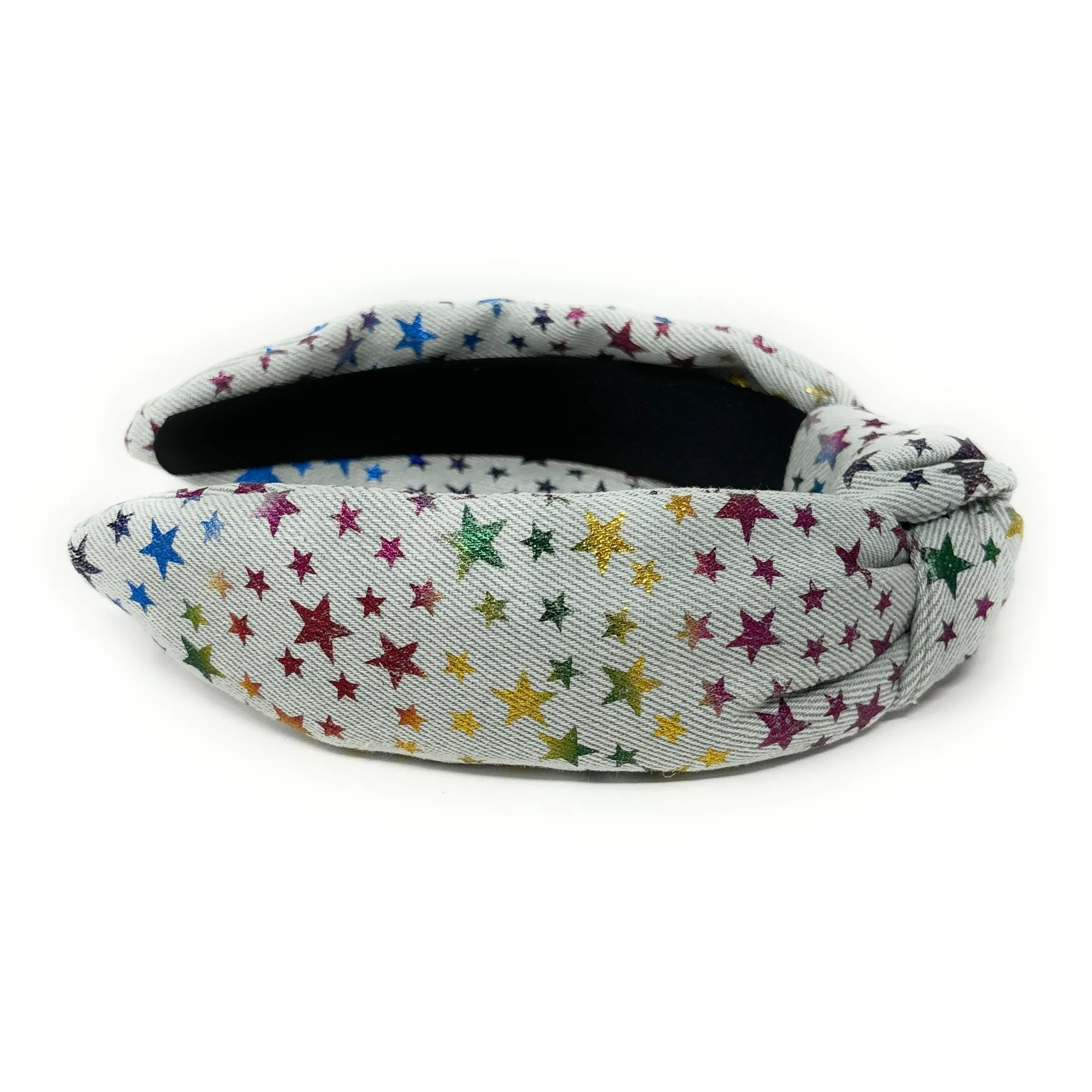 Light Wash Denim Stars Knot Headband