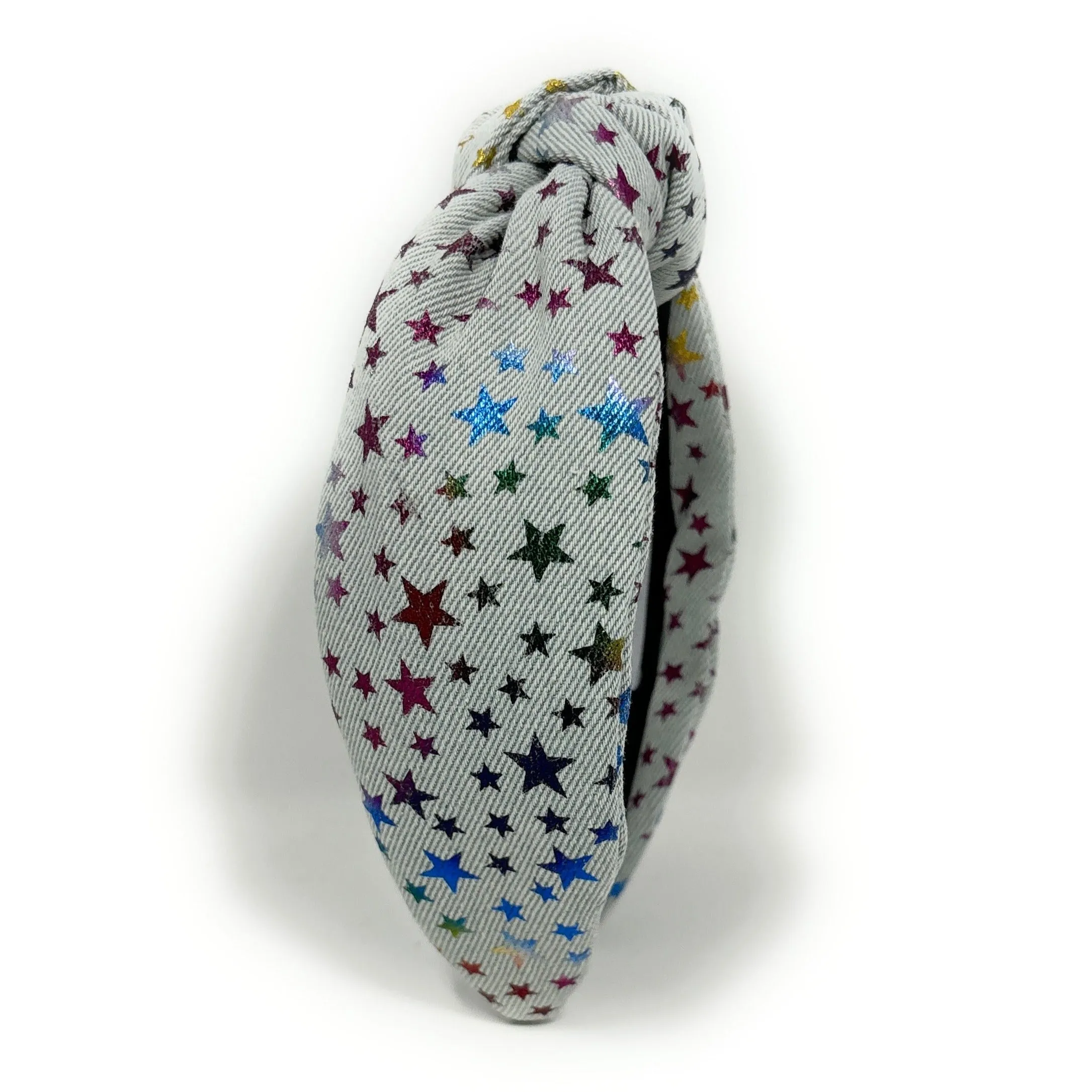 Light Wash Denim Stars Knot Headband