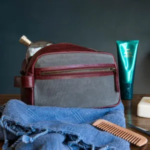 Londo Top Grain Leather Travel Toiletry, Dopp Kits, Makeup, Shaving Organizer Bag, Unisex