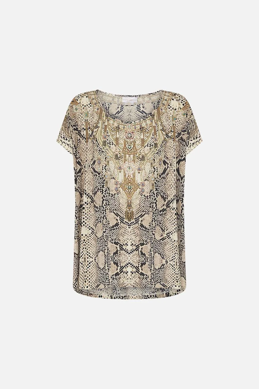 LOOSE FIT SCOOP NECK JERSEY TEE LOOKING GLASS HOUSES